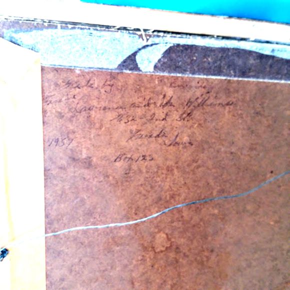 1951 Signed Crewel Cross Stitch Finished Jesus With Children 10x13 - Picture 6 of 6